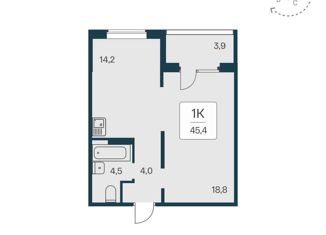 Продажа однокомнатной квартиры, 45.4 м2, Новосибирск, улица Титова, 253/7, метро Речной вокзал