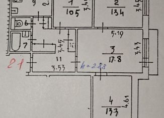 Продается четырехкомнатная квартира, 81.4 м2, Красноярский край, Югославская улица, 12