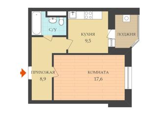 Продается 1-комнатная квартира, 40.2 м2, Ставрополь, улица Мира, 212, микрорайон №6