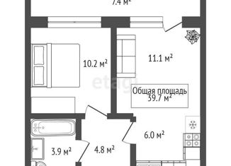 Продается 2-комнатная квартира, 39.7 м2, Новосибирск, 1-я Чулымская улица, 112/2, Железнодорожный район