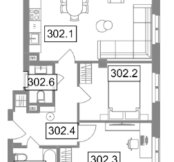 Двухкомнатная квартира на продажу, 63.1 м2, Санкт-Петербург, Подъездной переулок, 12