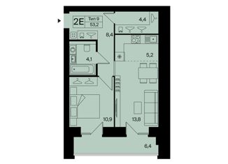 2-комнатная квартира на продажу, 52 м2, Сыктывкар, Тентюковская улица, 320к3, ЖК Платон