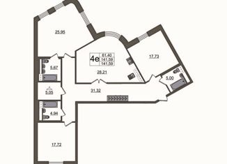 3-комнатная квартира на продажу, 144 м2, Санкт-Петербург, муниципальный округ Семеновский, Малодетскосельский проспект, 40
