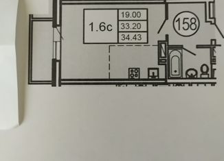 Квартира на продажу студия, 35 м2, Ростов-на-Дону, ЖК Сокол на Оганова