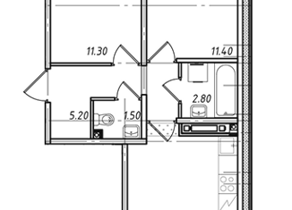 Продаю 2-комнатную квартиру, 48.9 м2, посёлок Ковалёво, посёлок Ковалёво, 77
