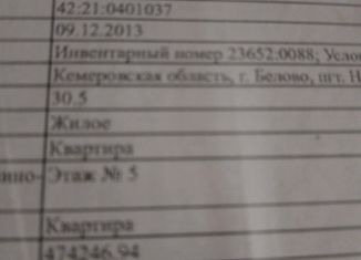 Продаю 1-комнатную квартиру, 30.5 м2, поселок городского типа Новый Городок, улица Седова, 54