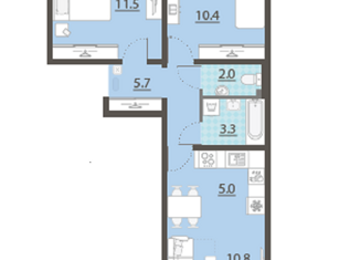 2-ком. квартира на продажу, 49 м2, посёлок Мичуринский