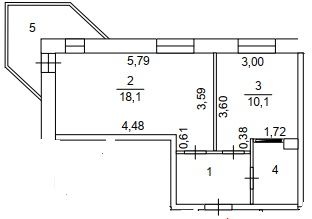 Продается 1-комнатная квартира, 39.15 м2, Снежинск, улица Строителей, 1А
