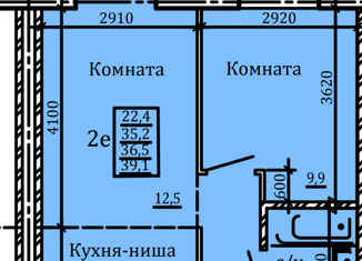 Продажа 2-комнатной квартиры, 39.1 м2, Сыктывкар, Тентюковская улица, 320к2, ЖК Платон