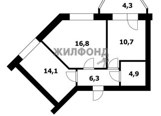 Продажа двухкомнатной квартиры, 52.8 м2, рабочий посёлок Кольцово, Никольский проспект, 10