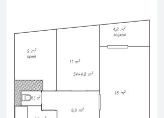 Продажа 2-комнатной квартиры, 54 м2, Москва, улица Панфёрова, 4, метро Университет