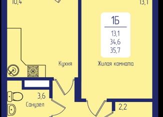 1-комнатная квартира на продажу, 35.7 м2, Красноярский край