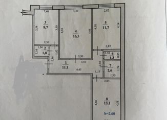 Трехкомнатная квартира на продажу, 68.3 м2, Стерлитамак, улица Караная Муратова, 1