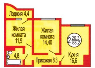 Продам 2-ком. квартиру, 60 м2, Оренбург, ЖК Дубки, Уральская улица, 2/24