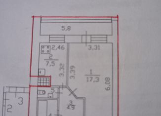 1-комнатная квартира на продажу, 39.8 м2, Санкт-Петербург, проспект Александровской Фермы, 2, метро Пролетарская
