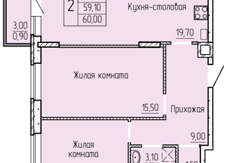 Продам 2-комнатную квартиру, 59.4 м2, Ростовская область, улица Макаровского, 4к1