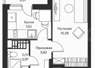 Продается однокомнатная квартира, 31 м2, Екатеринбург, микрорайон Светлый, 10, Чкаловский район