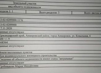 Продам участок, 6 сот., Краснодарский край, Земляничная улица