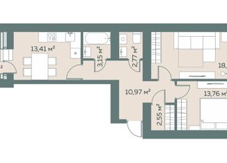 Продам 2-ком. квартиру, 67.25 м2, Лиски, улица Коминтерна, 32А/1