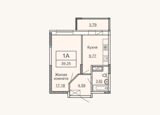 Продажа 1-комнатной квартиры, 39.25 м2, Чебоксары, проспект Геннадия Айги, поз14