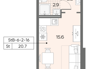 Продается квартира студия, 20.7 м2, Москва, Производственная улица, 17Ас3, Производственная улица