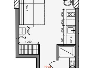 Продажа 1-комнатной квартиры, 18.6 м2, Екатеринбург, ЖК Мельковский