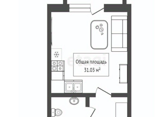 Продается 1-ком. квартира, 31.03 м2, Новосибирск, улица Дуси Ковальчук, 238, Заельцовский район