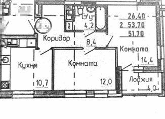 2-ком. квартира на продажу, 53 м2, Ижевск, Союзная улица, 6Гк1, Устиновский район