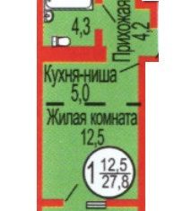 Продам квартиру студию, 28 м2, Оренбургская область, Уральская улица, 2/16