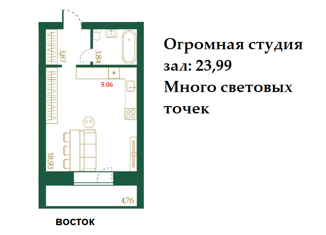 Квартира на продажу студия, 31.5 м2, Томская область, Соляной переулок, 28А