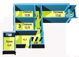 Продается 3-ком. квартира, 76.4 м2, Хабаровский край, Краснореченская улица, 165