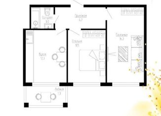 Продам 2-комнатную квартиру, 51 м2, село Сукко, Мирная улица, 11к1, ЖК Холидей Хаус