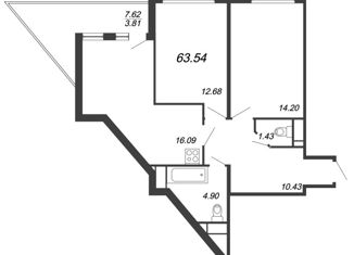 Продам 2-ком. квартиру, 59 м2, Санкт-Петербург, ЖК Форест Аквилон, Планерная улица, 87к1