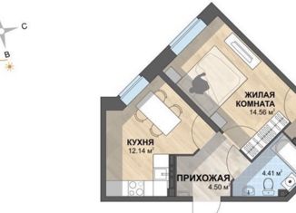 Продается 1-комнатная квартира, 37.5 м2, Екатеринбург, Суходольская улица, 47, ЖК Смородина