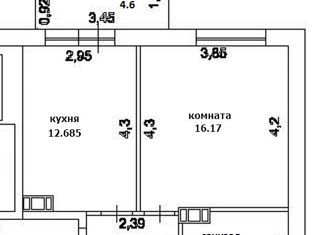 Продается 1-комнатная квартира, 37.2 м2, посёлок Щеглово, Магистральная улица