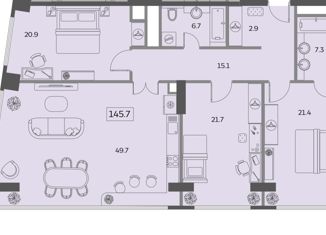 Продаю четырехкомнатную квартиру, 144.7 м2, Москва, Мытная улица, 40к3, район Якиманка
