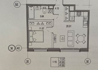1-ком. квартира на продажу, 42 м2, Санкт-Петербург, Малоохтинский проспект, 68, Малоохтинский проспект