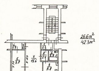 Продаю 2-комнатную квартиру, 42.3 м2, Минеральные Воды, проспект 22-го Партсъезда, 42