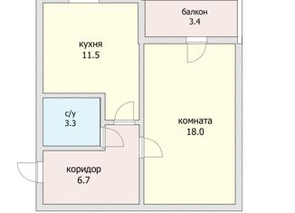 Продам 1-комнатную квартиру, 41.2 м2, аул Новая Адыгея, Бжегокайская улица, 90/2к4, ЖК Мега