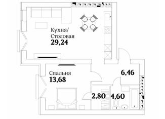 Продам 2-комнатную квартиру, 60.6 м2, посёлок Западный, Цветной бульвар, 40