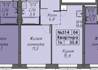 Продается однокомнатная квартира, 36 м2, Екатеринбург, проспект Космонавтов, 11В, ЖК Космонавтов 11