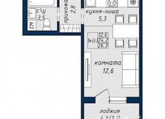 Продам квартиру студию, 26.3 м2, Барнаул, Северный Власихинский проезд, 122к1, ЖК Nord