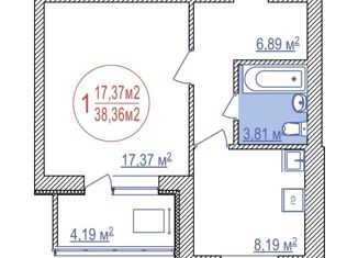 Продается 1-комнатная квартира, 39 м2, Уфа, улица Лётчиков, 1/8