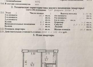Однокомнатная квартира на продажу, 28.5 м2, Ижевск, Заречное шоссе, 39, жилой район Строитель