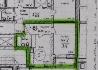 Продается 1-комнатная квартира, 42 м2, Кстово, Парковая улица, 12к2
