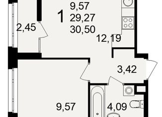 Продам 1-ком. квартиру, 31 м2, Рязань, Куйбышевское шоссе, 19, Куйбышевский район