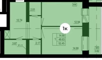 Продаю 1-комнатную квартиру, 52.9 м2, Йошкар-Ола, микрорайон Фестивальный, Западная улица, 3