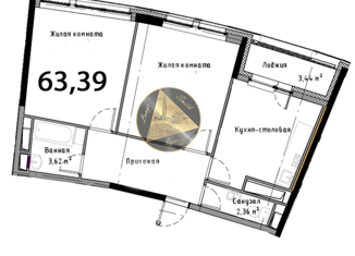 Продаю 2-комнатную квартиру, 63.39 м2, Санкт-Петербург, Планерная улица, 91к1, ЖК Нью Тайм