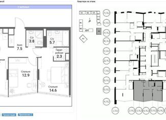 Продается 2-ком. квартира, 71.7 м2, Москва, проспект Лихачёва, 22, метро Технопарк