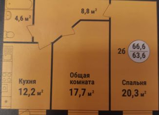 3-ком. квартира на продажу, 92 м2, Тамбов, Запрудный проезд, 8А, ЖК Европейский